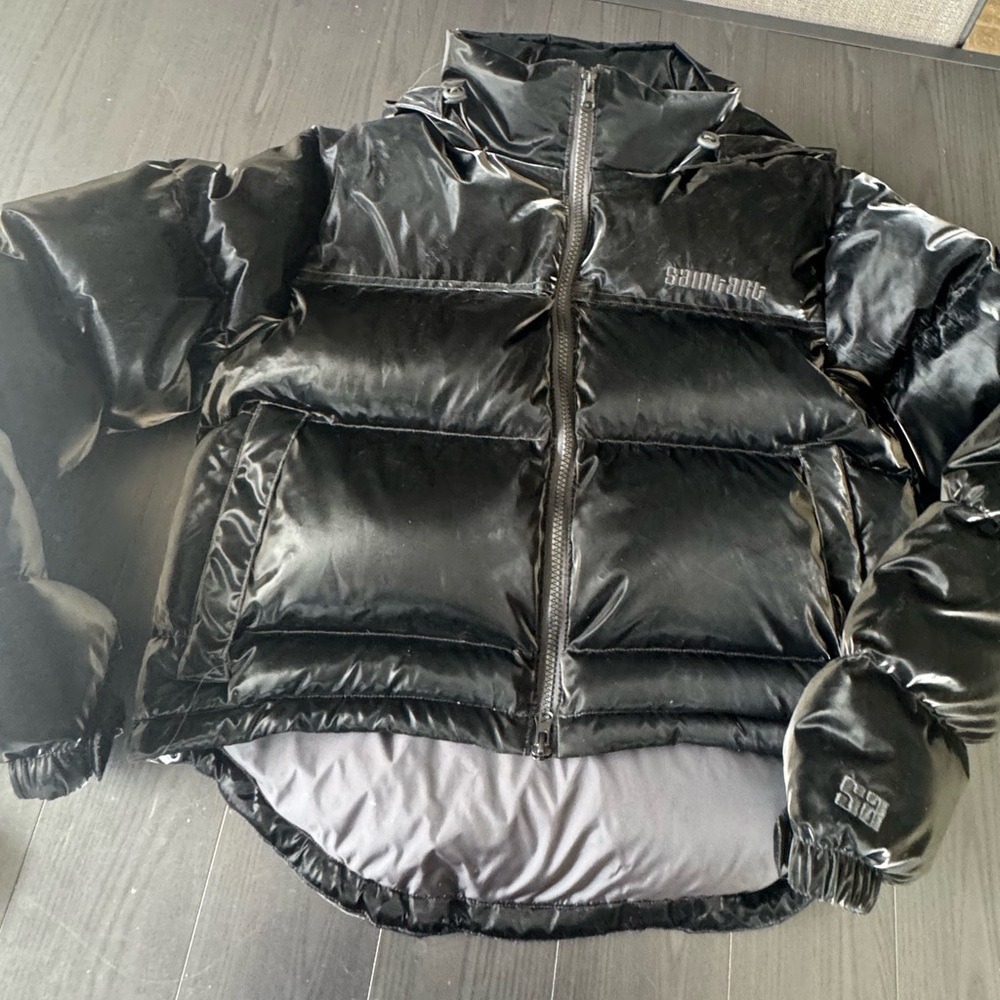 Saint Art NY Womens Black Glossy Puffer Down Lightweight Jacket Hooded Size XS - Picture 14 of 15
